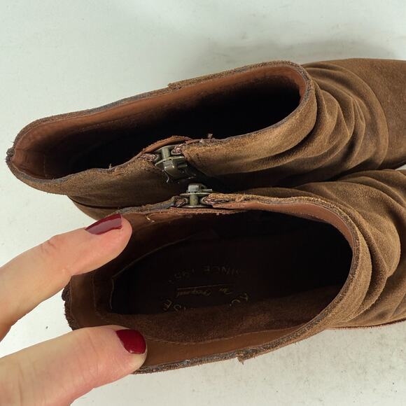 Kork-Ease Giba Bootie Women's 7 Minimalist Brown Leather Slip-On Almond Toe boot - Picture 9 of 10